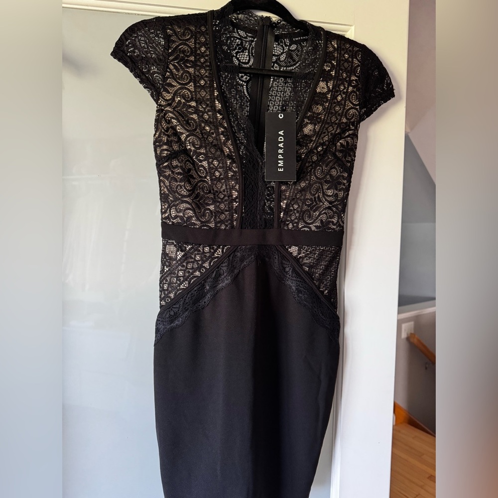 Prada Black Lace Midi Dress
